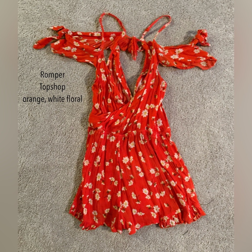 Topshop Off-the-Shoulder Floral Romper